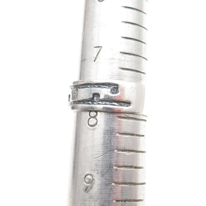 925 Sterling Silver Vintage Zig Zag Oxidized Band Ring Size 8