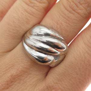 925 Sterling Silver Vintage Italy Modernist Oxidized Ring Size 9