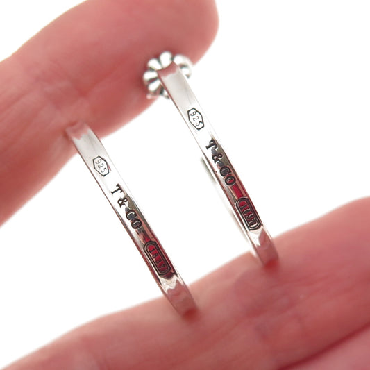Tiffany & Co. 925 Sterling Silver Vintage 1837 Collection Hoop Earrings