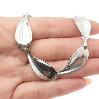 HERMANN SIERSBOL 925S Sterling Silver Vintage Denmark Petal Chain Necklace 16"