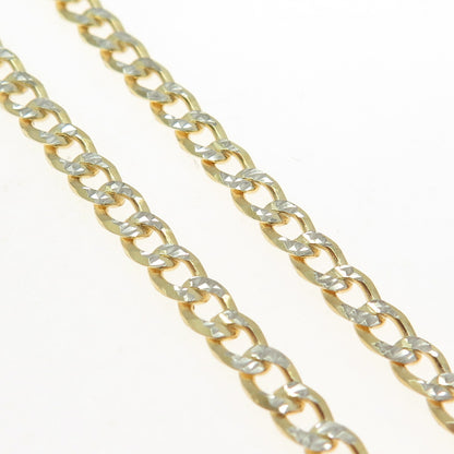 P. LUX 925 Sterling Silver 2-Tone Italy Diamond-Cut Curb Chain Necklace 16"