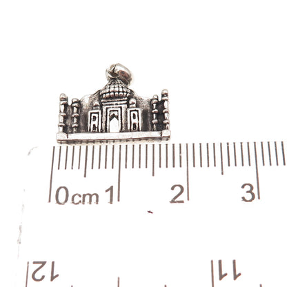 925 Sterling Silver Vintage Taj Mahal Oxidized Charm Pendant