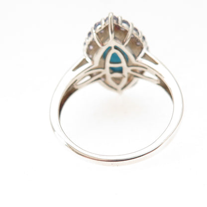 Chuck Clemency 925 Sterling Silver Real Turquoise & Tanzanite Ring Size 8.25