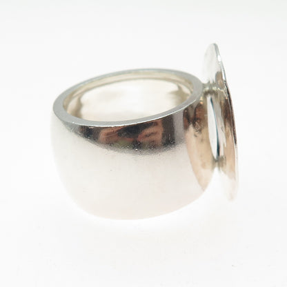SILPADA 925 Sterling Silver Vintage Modernist Disc Oxidized Ring Size 10.75