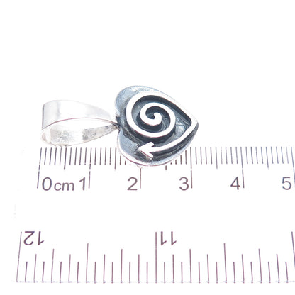 SILPADA 925 Sterling Silver Vintage Heart Spiral Oxidized Charm Pendant