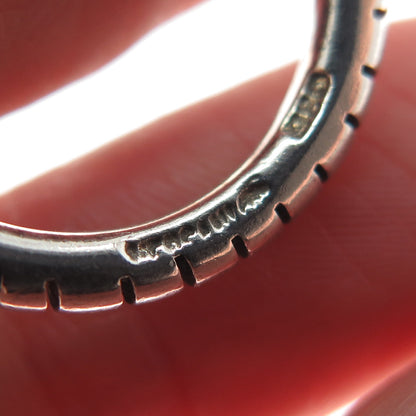 VERSANI 925 Sterling Silver Vintage Stackable Ribbed Band Ring Size 8.25