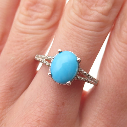 Chuck Clemency 925 Sterling Silver Real Sleeping Beauty Turquoise Ring Size 8