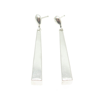 ZINA 925 Sterling Silver Vintage Modernist Dangling Earrings