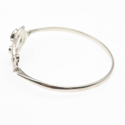 KIT HEATH Sterling Vintage 1990 Real Amethyst Modernist Bangle Bracelet 6.75"