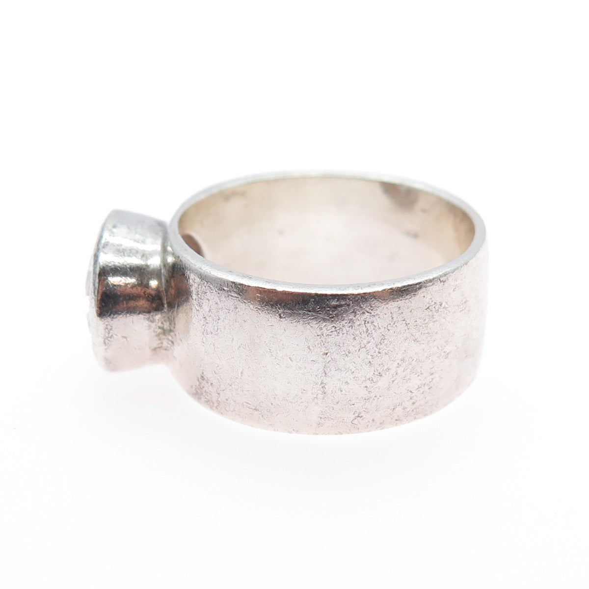 925 Sterling Silver Vintage Oval-Cut C Z Modernist Ring Size 8.25