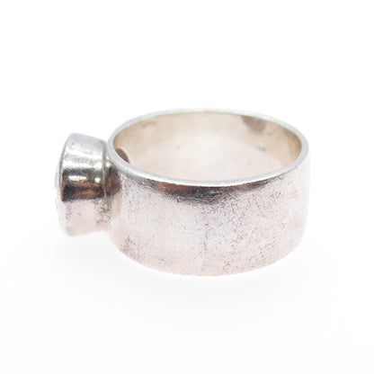 925 Sterling Silver Vintage Oval-Cut C Z Modernist Ring Size 8.25