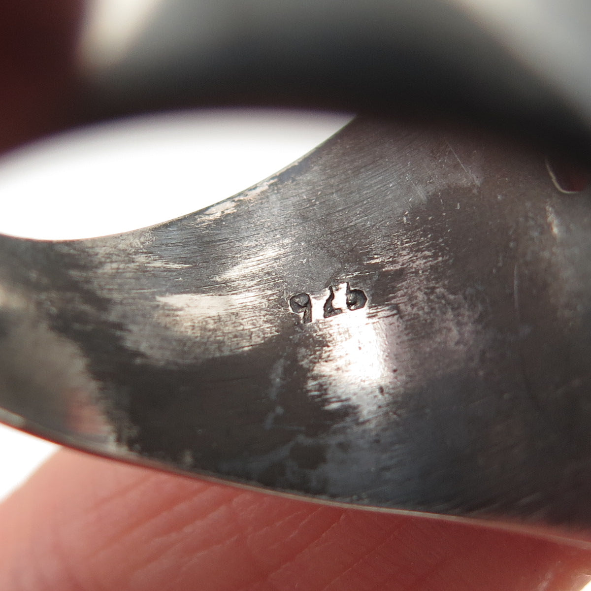 925 Sterling Silver Vintage Mexico Cross Oxidized Ring Size 13