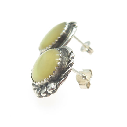 Old Pawn Sterling Silver Vintage Southwestern Mother-of-Pearl Tribal Earrings