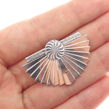 LGB BALFOUR 925 Sterling Silver Vintage Japanese Fan Pin Brooch