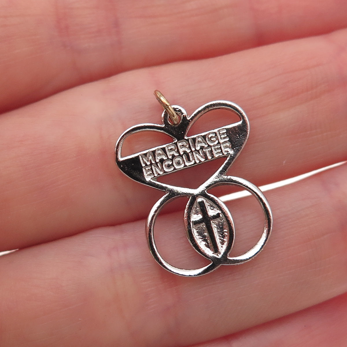 925 Sterling Silver Vintage Worldwide Marriage Encounter Movement Charm Pendant