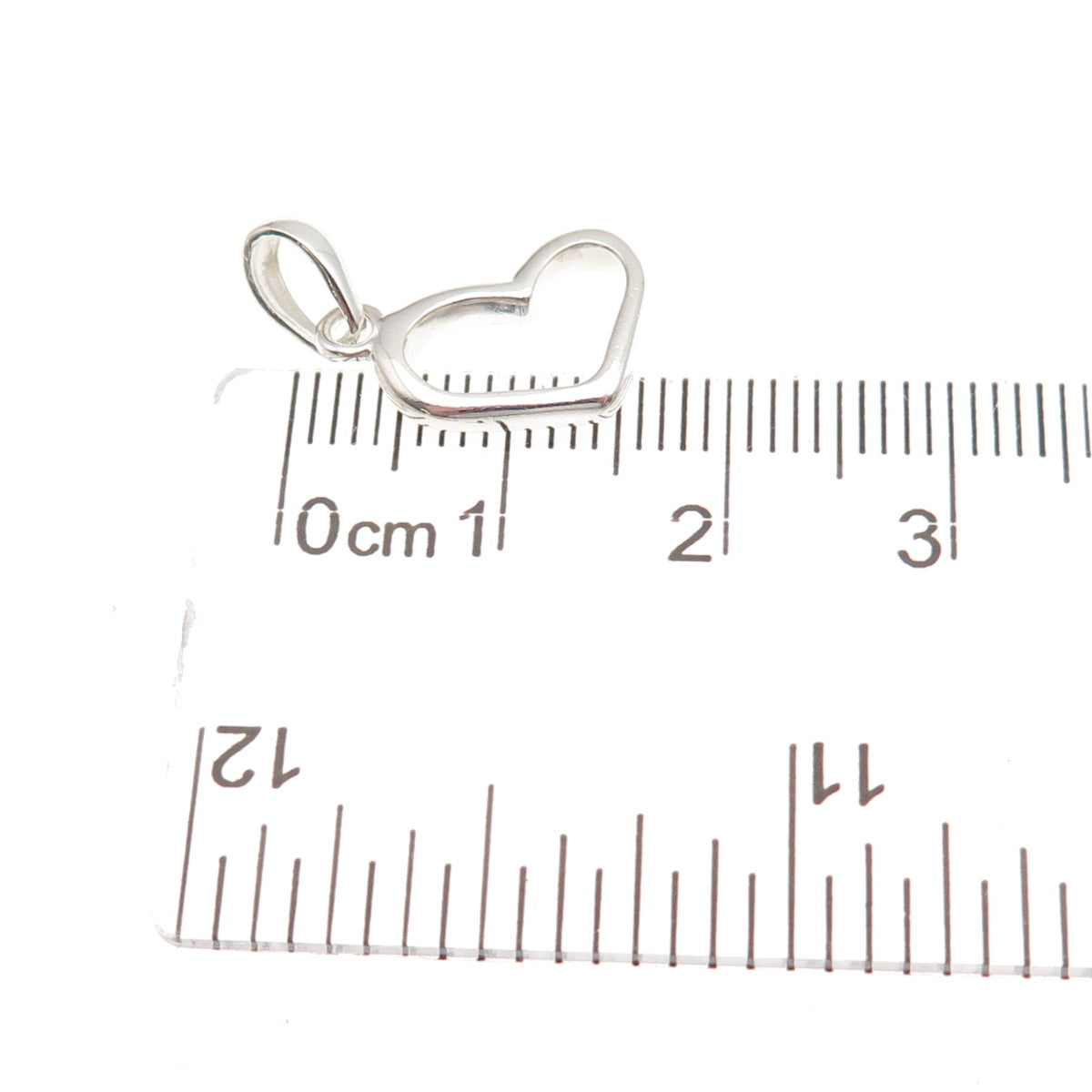 925 Sterling Silver Vintage Open Heart Mini Charm Pendant