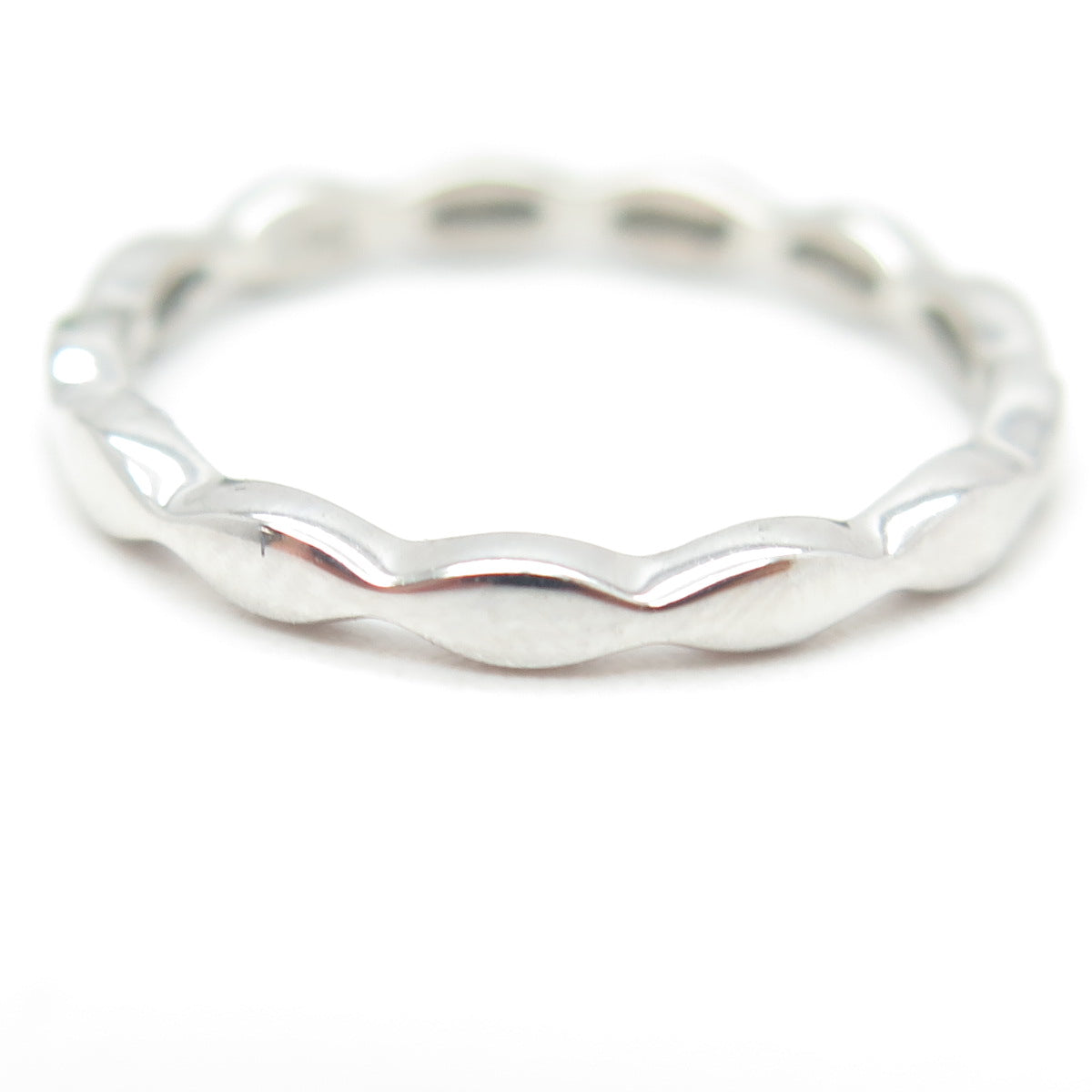 925 Sterling Silver Modernist Wavy Stackable Band Ring Size 5.75