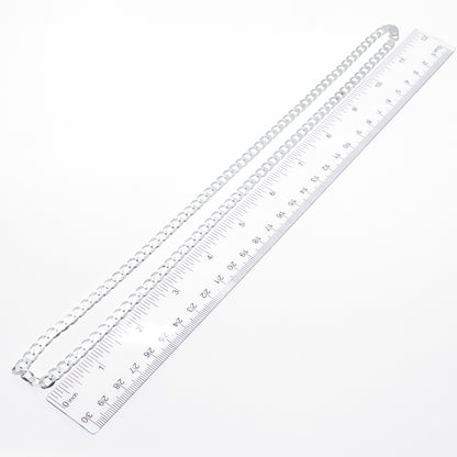 925 Sterling Silver Vintage Italy Curb Chain Necklace 24"