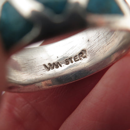 Wheeler Old Pawn 925 Sterling Turquoise Inlay Band Ring Size 6.5 (missing stone)