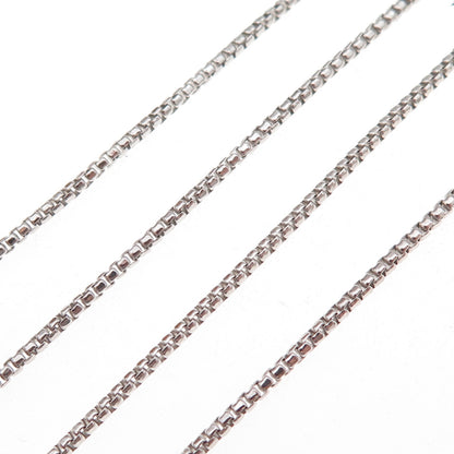 925 Sterling Silver Italy Round Box Chain Necklace 18"