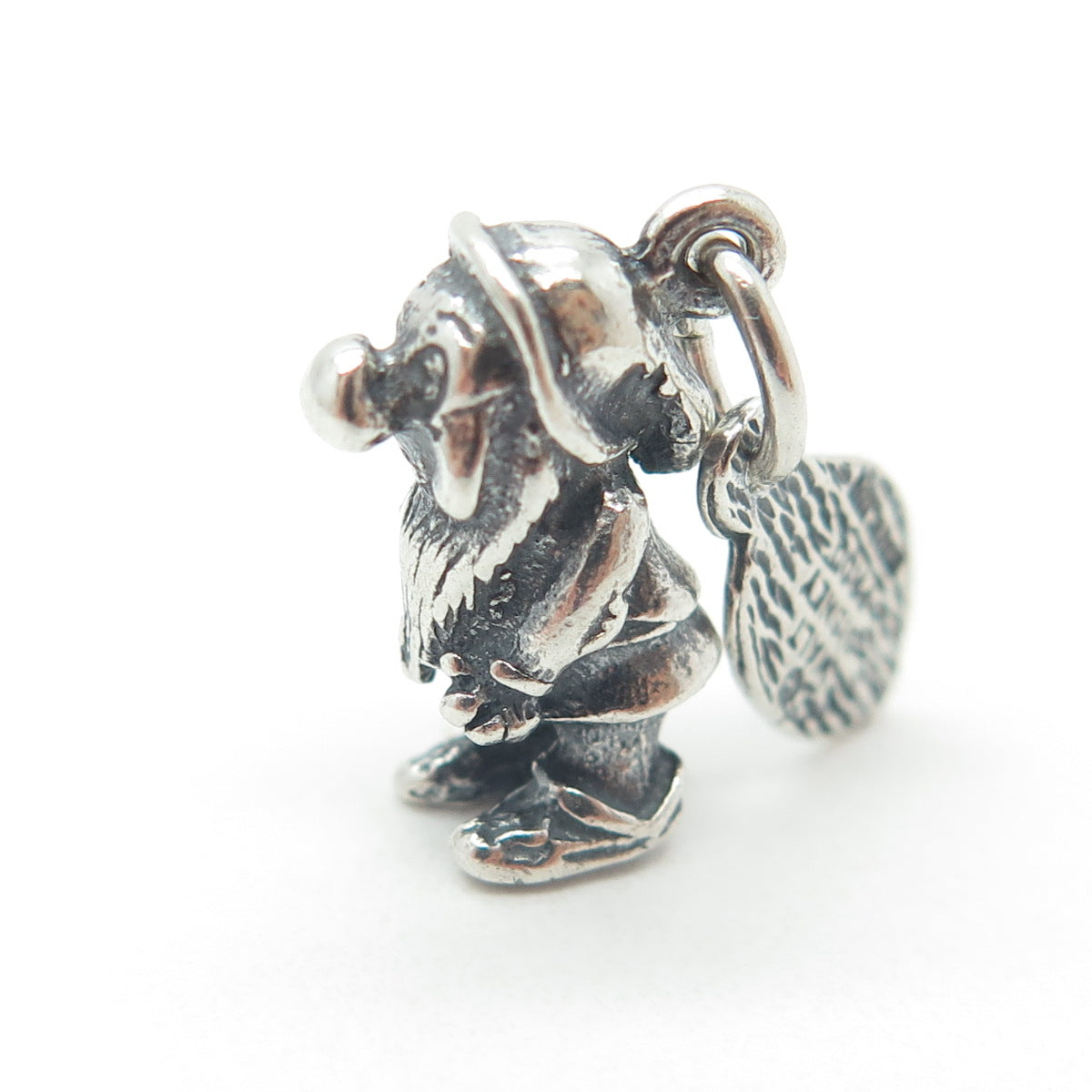 WALT DISNEY 925 Sterling Silver Vintage Dwarf 3D Charm Pendant