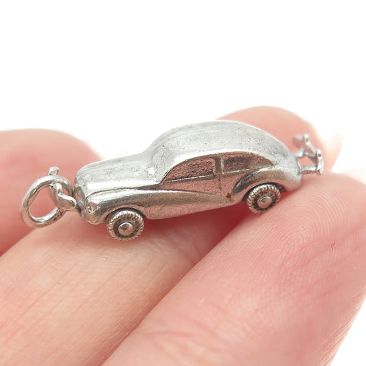 CARL ART 925 Sterling Silver Vintage Retro Car 3D Pendant