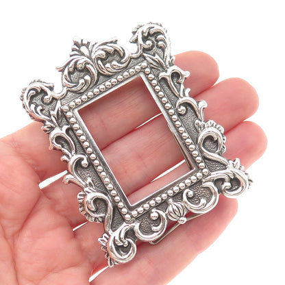 SENER 900 Silver Vintage Oxidized Repousse Floral Picture Frame