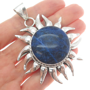 MWS Mark Wasserman Samara Sterling Silver Vintage Mexico Sodalite Sun Pendant