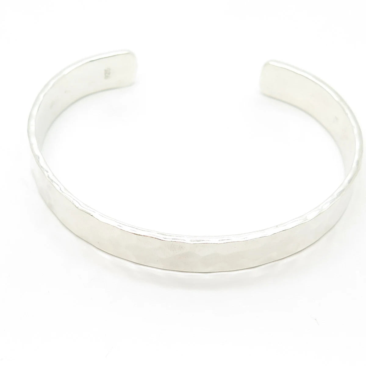 925 Sterling Silver Vintage Hammered Finish Adjustable Cuff Bracelet 6.5-7.5"