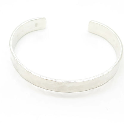 925 Sterling Silver Vintage Hammered Finish Adjustable Cuff Bracelet 6.5-7.5"