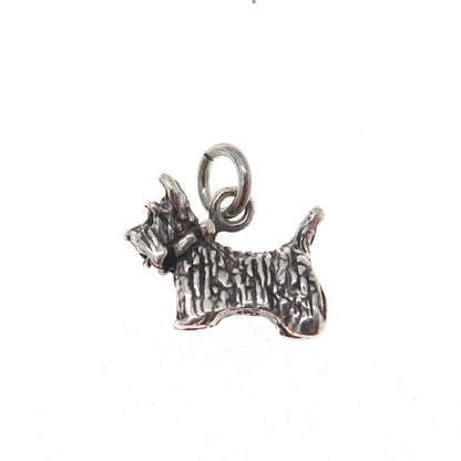 JEZLAINE Sterling Silver Vintage Scottish Terrier Dog Minimalist Charm Pendant