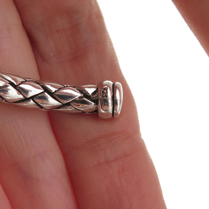Scott Kay 925 Sterling Silver Real Diamond Adjustable Woven Cuff Bracelet 6.25"