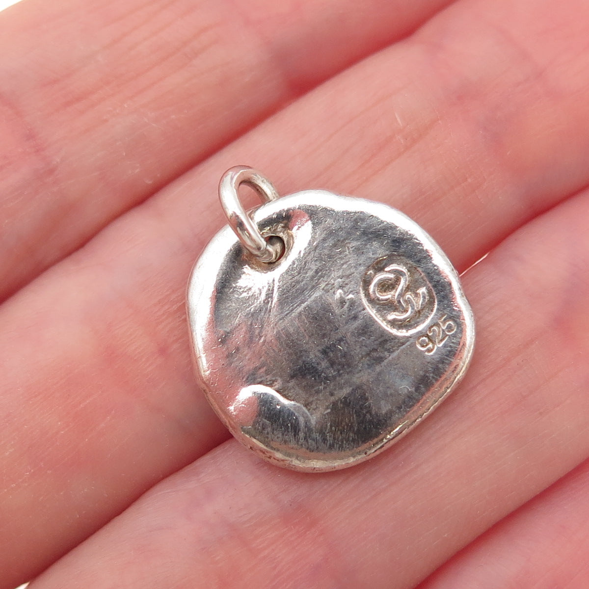 925 Sterling Silver Vintage Letter X Wax Seal Oxidized Charm Pendant