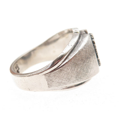 Dee Bee 925 Sterling Silver Antique WWII US Army Military Signet Ring Size 10