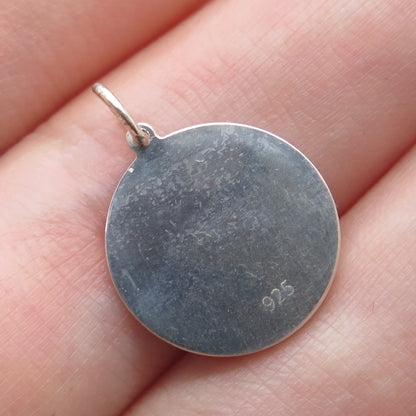 925 Sterling Silver Purple Enamel Mom & Child Cat Minimalist Charm Pendant