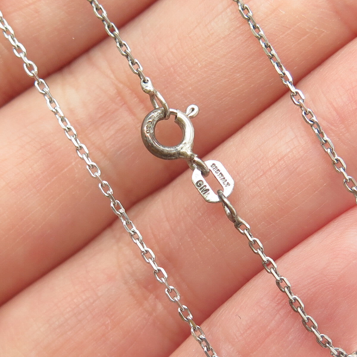 925 Sterling Silver Round-Cut C Z Double Heart Cable Chain Necklace 16"