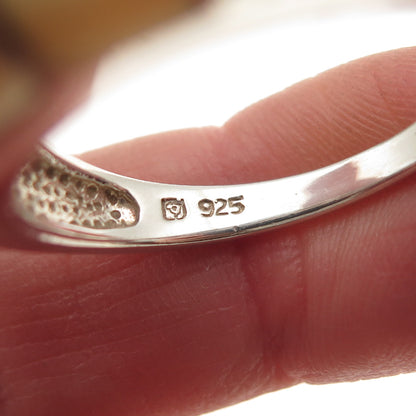 Michelle Albala 925 Sterling Silver Vintage Real MOP Modernist Ring Size 10