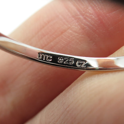 925 Sterling Silver Princess-Cut C Z Engagement Ring Size 9.25