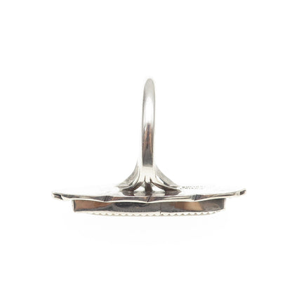 Albert Payton Navajo Old Pawn Sterling Silver Vintage MOP Tribal Ring Size 10