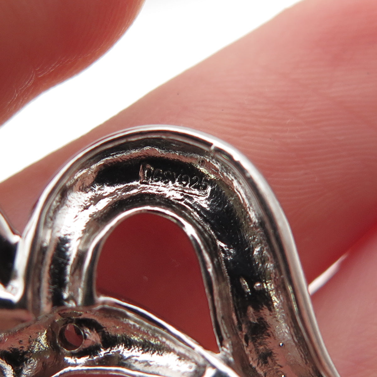 925 Sterling Silver Round-Cut C Z Heart Charm Pendant