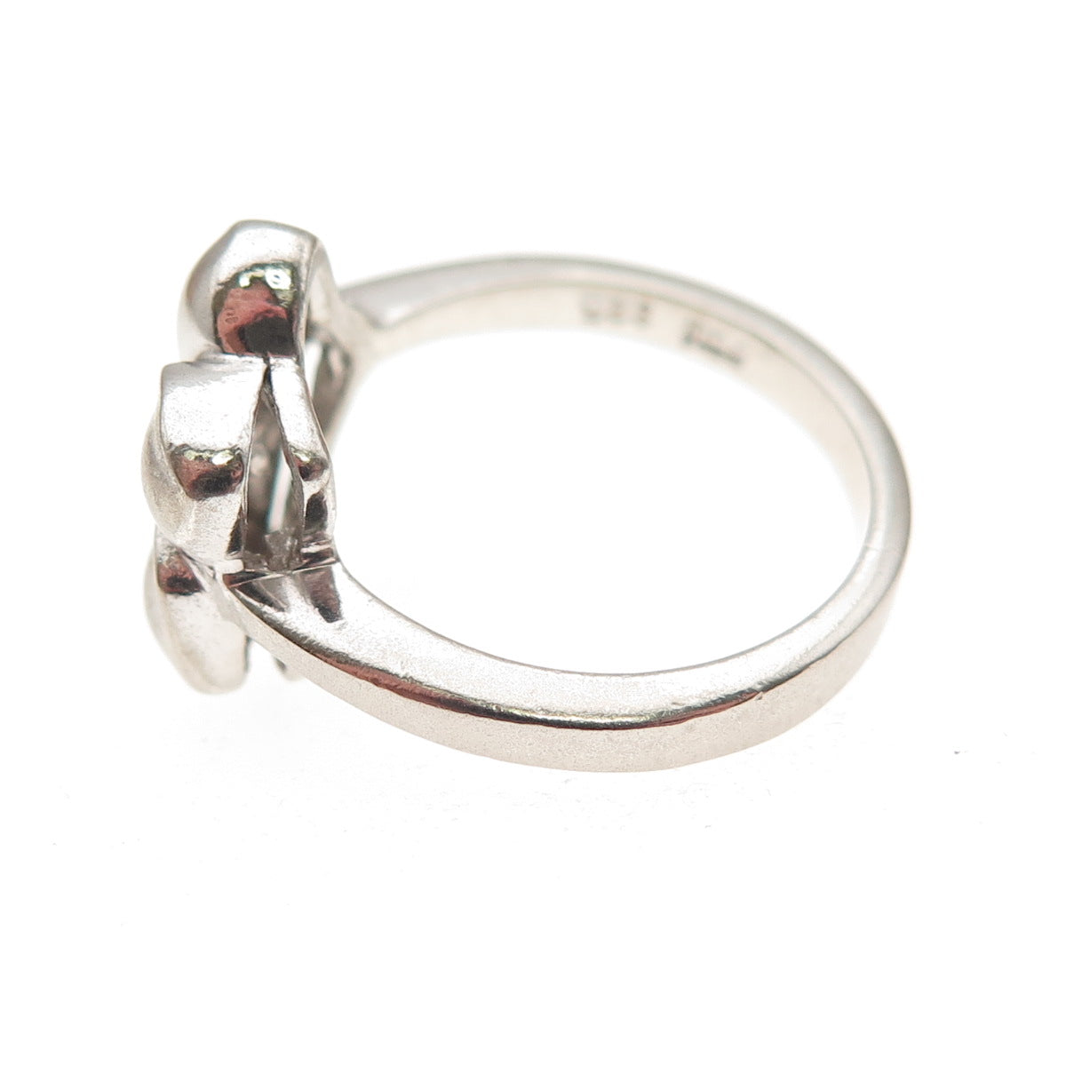 925 Sterling Silver Vintage Hawaiian Plumeria Flower Ring Size 6