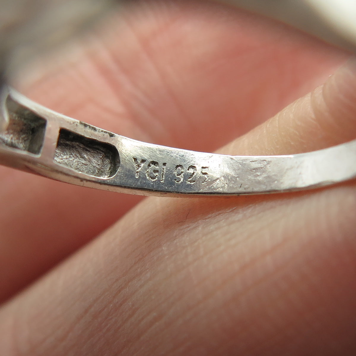 925 Sterling Silver White & Canary C Z Statement Ring Size 7.75