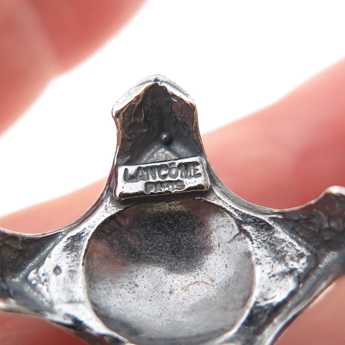 LANCOME Paris 925 Sterling Silver Vintage Eiffel Tower Oxidized 3D Pendant
