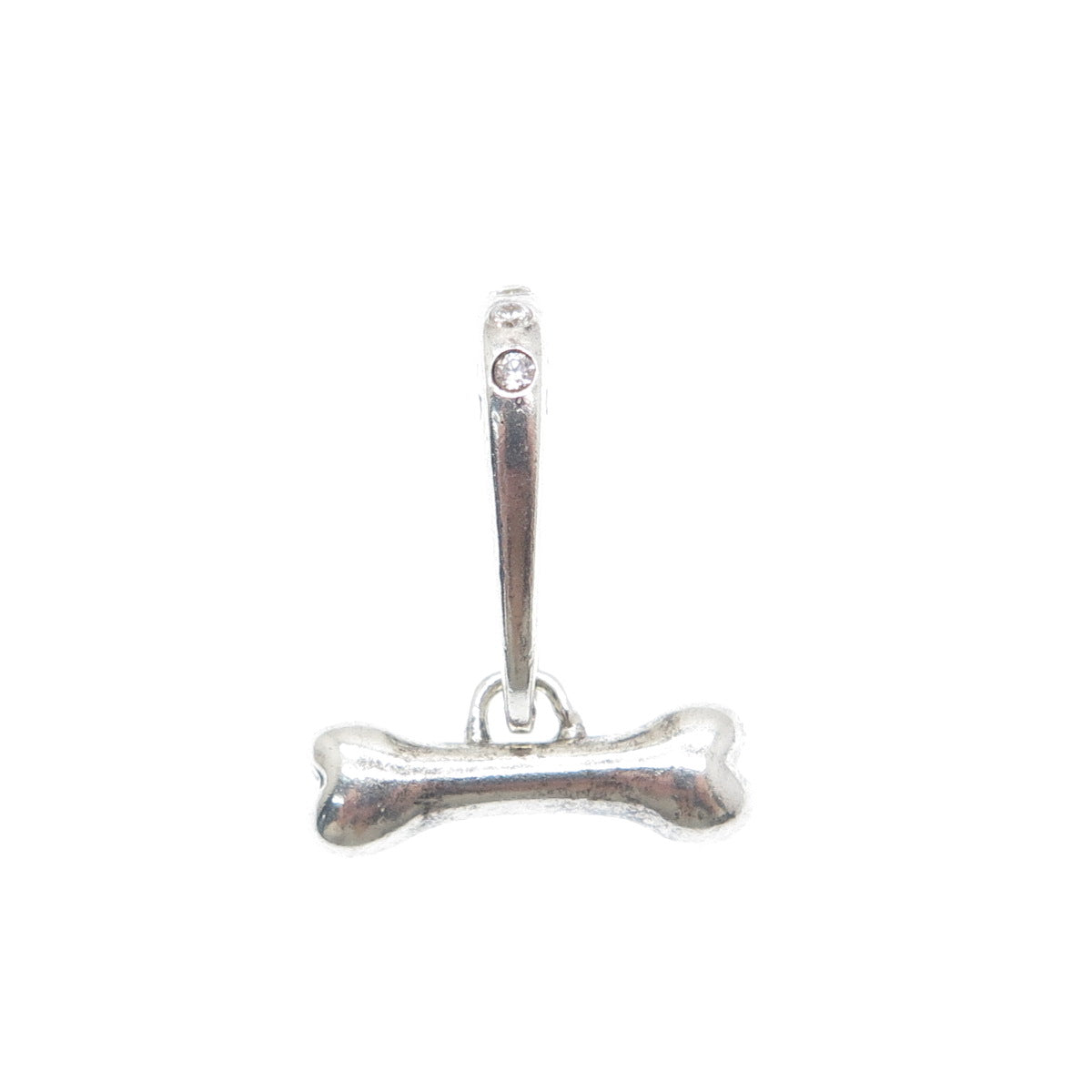 CHAMILIA 925 Sterling Silver C Z Dog Bone Dangle Charm