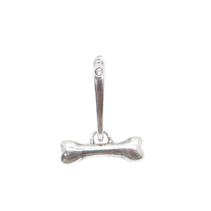 CHAMILIA 925 Sterling Silver C Z Dog Bone Dangle Charm