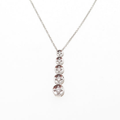 925 Sterling Silver Round-Cut C Z Graduated Drop Cable Chain Necklace 18"