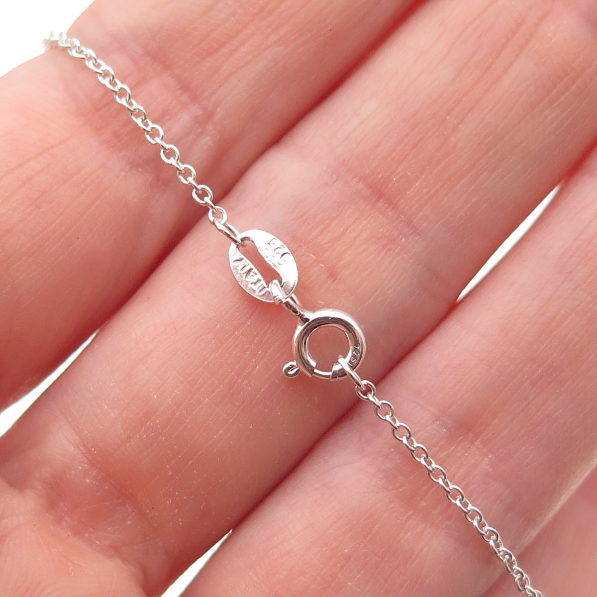 925 Sterling Silver Round-Cut C Z Circle of Life Cable Chain Necklace 18"