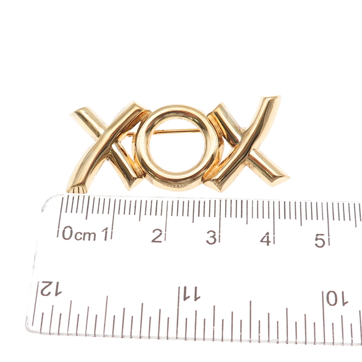 Beau 925 Sterling Silver Gold Plated Vintage XOX Hugs & Kisses Pin Brooch