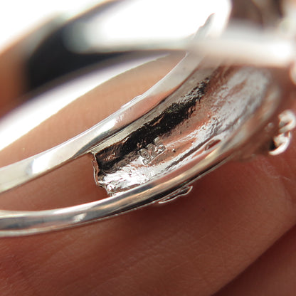 925 Sterling Silver Vintage Seashell Ring Size 7.25