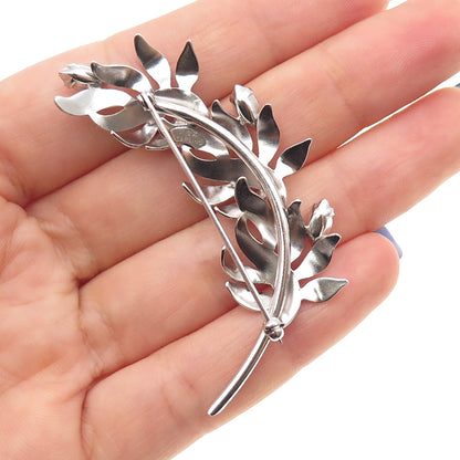 A&Z HAYWARD 925 Sterling Silver Antique Art Deco Rhinestone Floral Pin Brooch